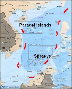 The 9-dash line claimed for China