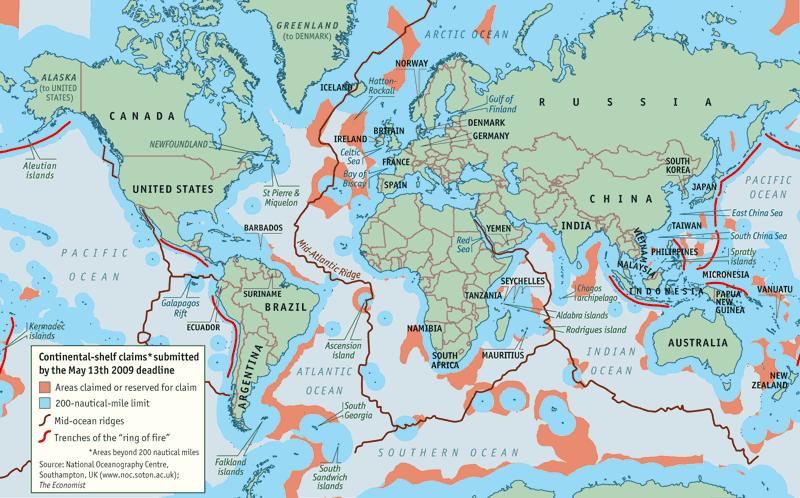 Map Of The Continental Shelf