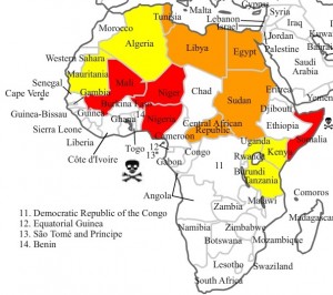 Yellow: Attacks Red: Open Extremist Conflict Orange: Getting Close Skull: Who do you Think?