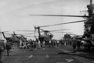 USS MIDWAY helo ops for the Saigon evacuation.