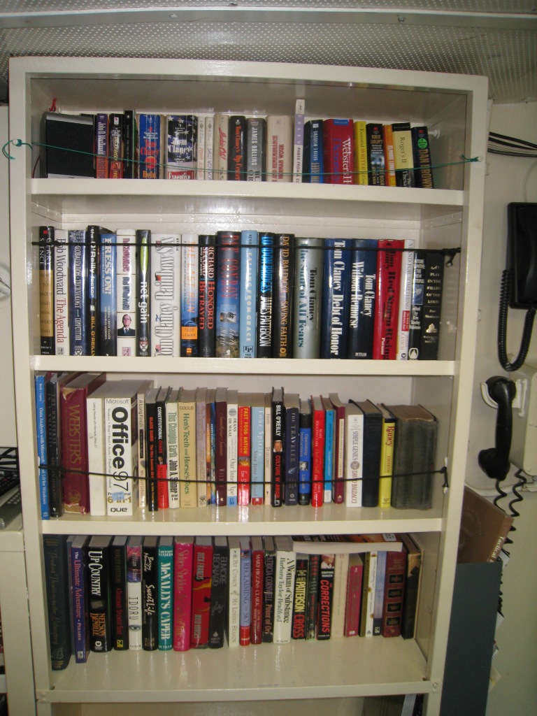 Wardroom bookshelf (photo by author)