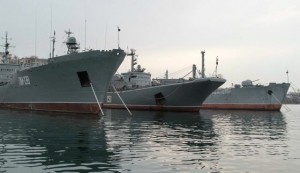 Russian naval vessels in Sevastopol, Ukraine. 