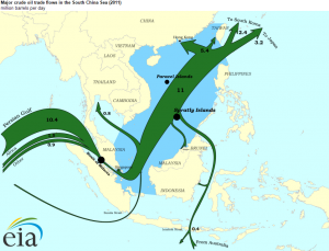 2011 Crude Oil Flows through Southeast Asia. Source: U.S. Energy Information Administration.