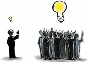 The basic idea is to leverage the collective intelligence and creativity of the “crowd”
