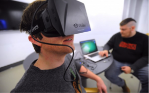 An Oculus Rift headset