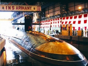 INS Arihant during its launch in 2009.