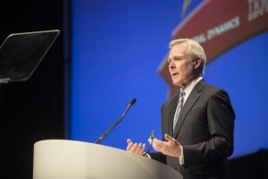 Secretary Ray Mabus discusses the new Innovation Qualification Pin in Akron, Ohio.