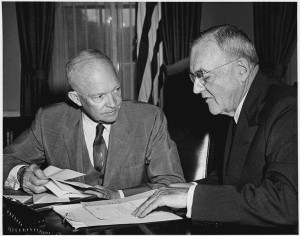 President Eisenhower and John Foster Dulles in 1956.