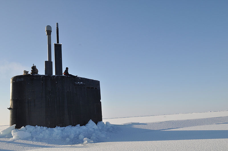 Crewmembers of the Los Angeles-class submarine USS Annapolis (SSN 760) man the bridge watch after breaking through the ice during Ice Exercise (ICEX 2009) in the Arctic Ocean.