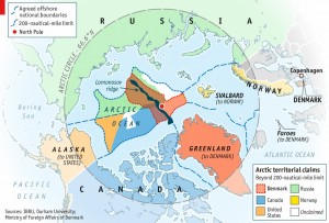 Map of Arctic territorial claims (2015)