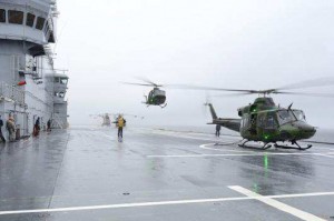 Flight Ops aboard Mistral during LION MISTRAL 2014.