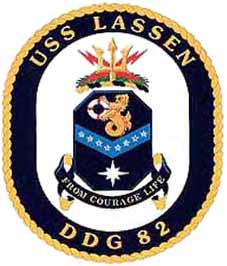 “Coat of arms of USS Lassen (DDG 82), which has conducted FONOPS in the South China Sea. Experts have criticized their ambiguity and are still debating their exact nature.”