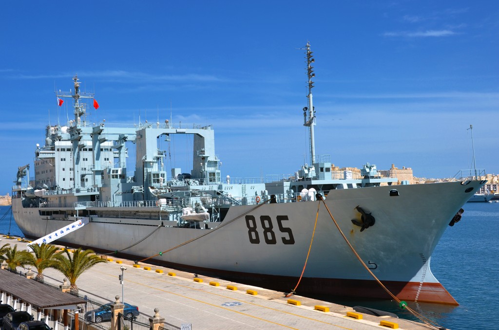 PLA Navy Qinghaihu-class logistics vessel. 