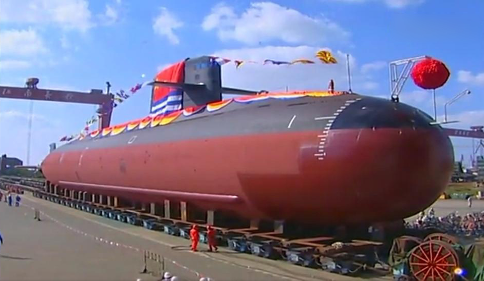 Type 039B Yuan-class submarine during rollout at the Jiangnan Shipyard on Changxing Island.