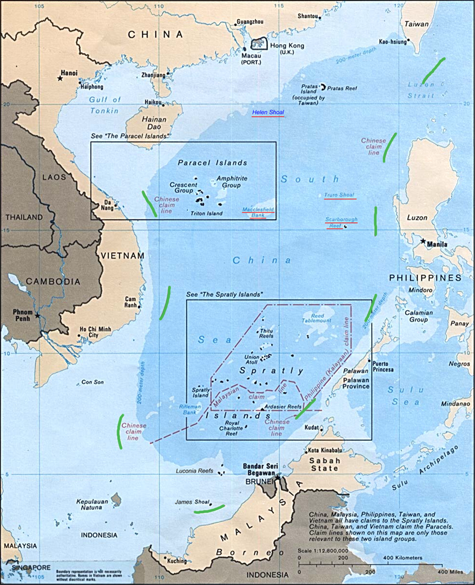 Map of claims in South China Sea (CIA/Wikipedia Commons)