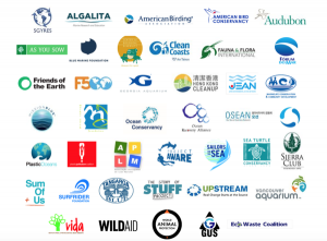 A graphic collection of maritime NGOs. The ones depicted here are amongst 40+ that joined together 2015 to campaign against plastics in the ocean. Credit: Future 500