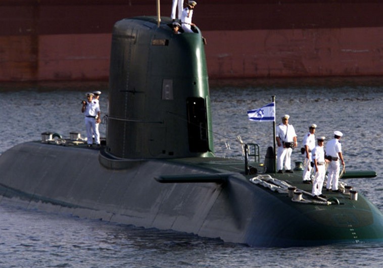 A Dolphin-class submarine arrives in the port of Haifa. Source: Reuters