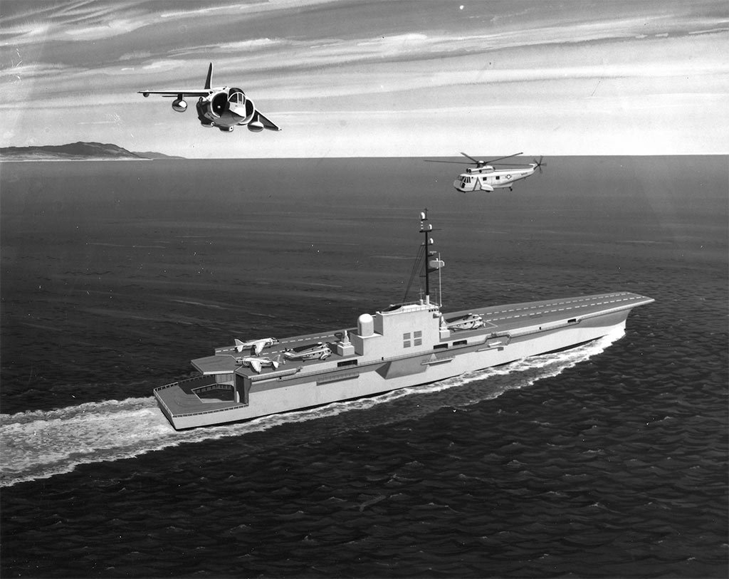 An artist's conception of the final Sea Control Ship design. (U.S. Navy Image)