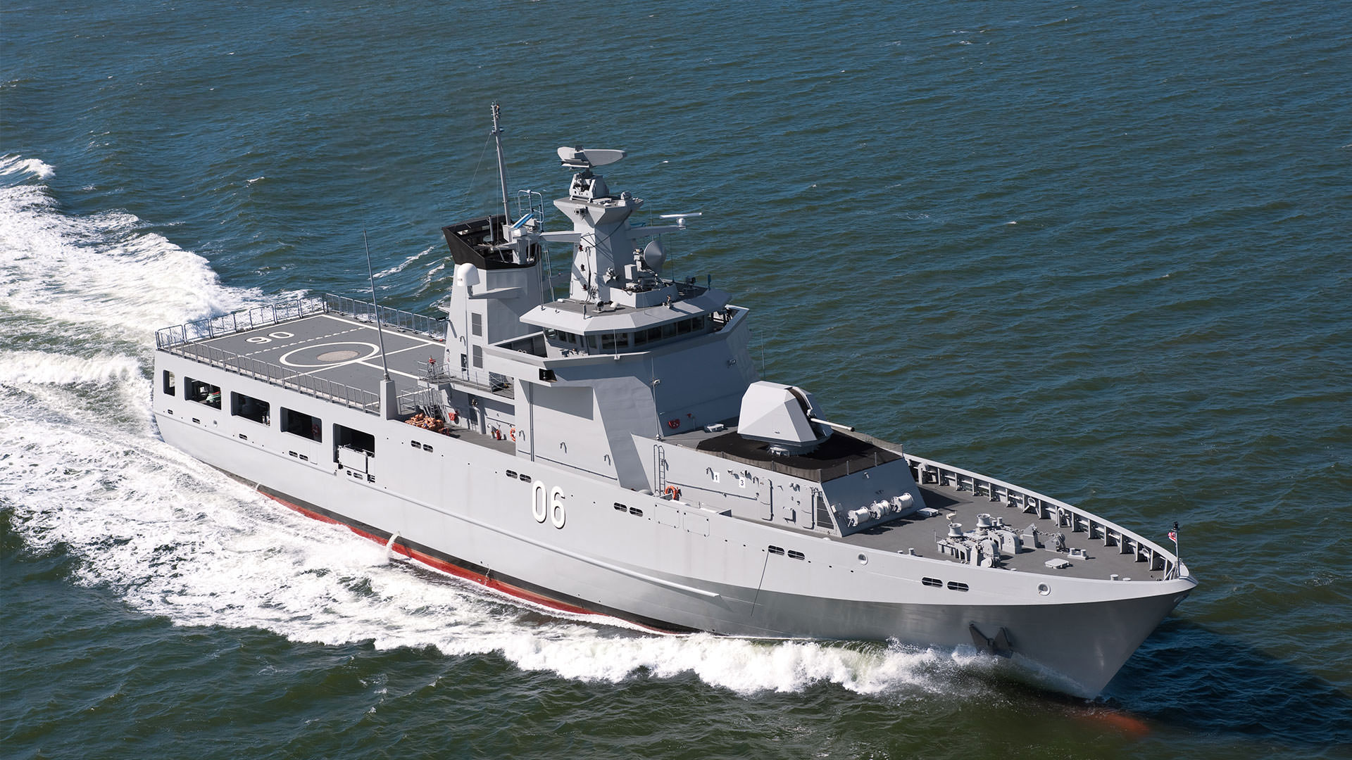 KD Darussalam, the first of the four OPVs built by Lurssen for the Royal Brunei. (luerssen-defence.com/)