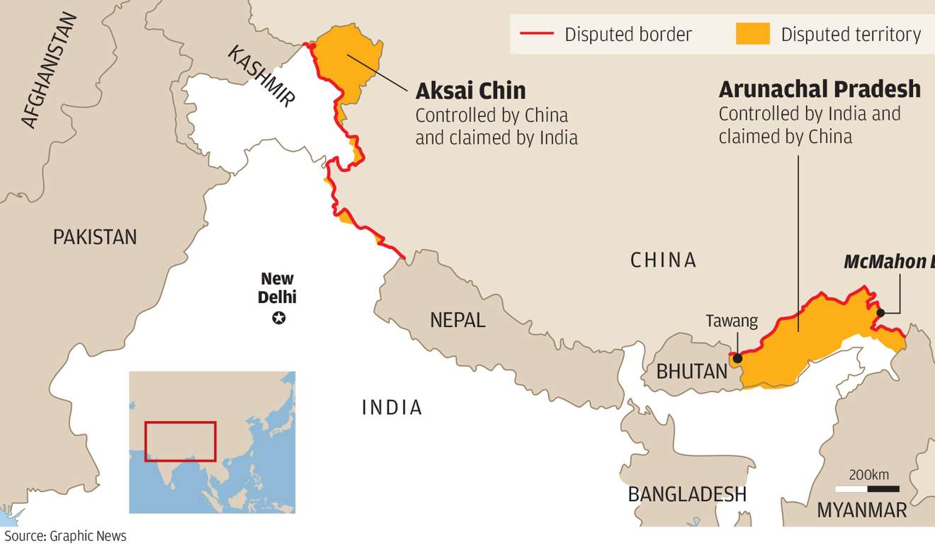 Между индией и китаем. Спорные территории между Китаем и Индией. Спорные территории Китая и Индии. Спорные Китайско индийские территории. Территориальный спор Индии и Китая.